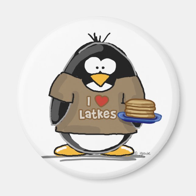 I Kärlek Latkes Penguin Magnet (Framsidan)