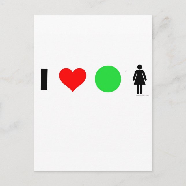 I kärlek, lätta kvinnor vykort (Framsida)