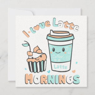 I Kärlek Latte Mornings Tack Kort
