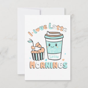 I Kärlek Latte Mornings Tack Kort