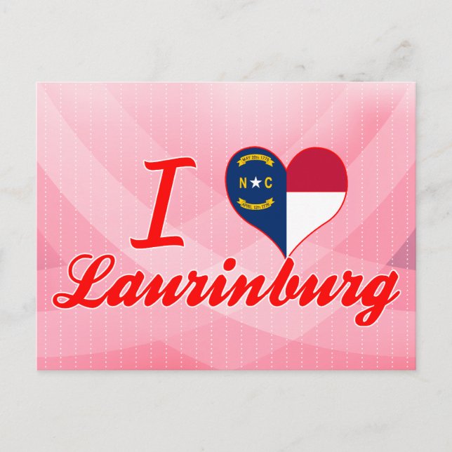 I Kärlek Laurinburg, North Carolina Vykort (Framsida)