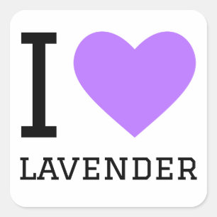 I kärlek lavender fyrkantigt klistermärke