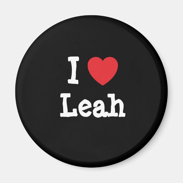 I kärlek Leah eart T-Shirt Magnet (Framsidan)