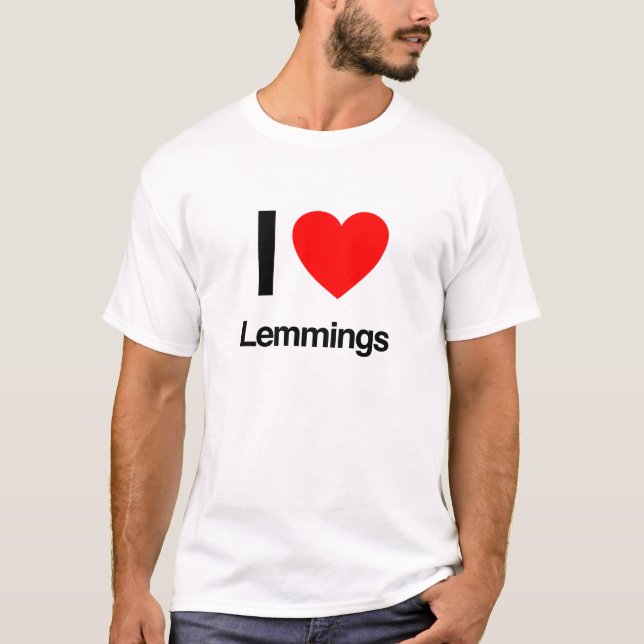 i kärlek lemmings tee shirt (Framsida)