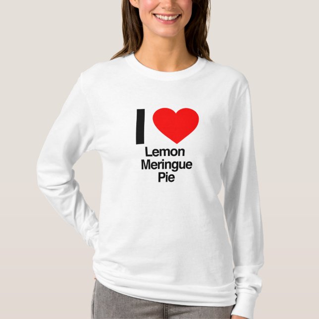 i kärlek lemon meringue paj t-shirt (Framsida)