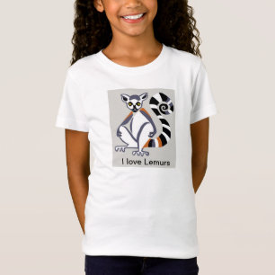I kärlek LEMURS - Djurälskare - Madagaskar T Shirt