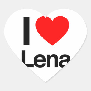 i kärlek lena hjärtformat klistermärke
