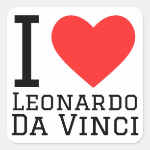 I kärlek Leonardo da Vinci Fyrkantigt Klistermärke