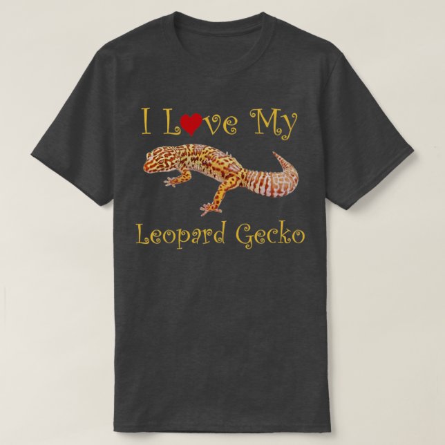 I Kärlek Leopard Gecko Coola Design T Shirt (Design framsida)