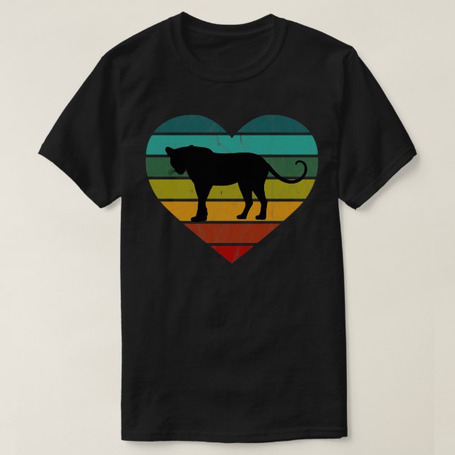 I Kärlek Leopard Retro Heart T Shirt (Design framsida)