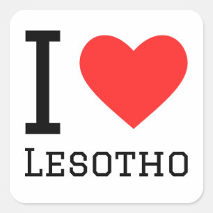 I kärlek Lesotho Fyrkantigt Klistermärke