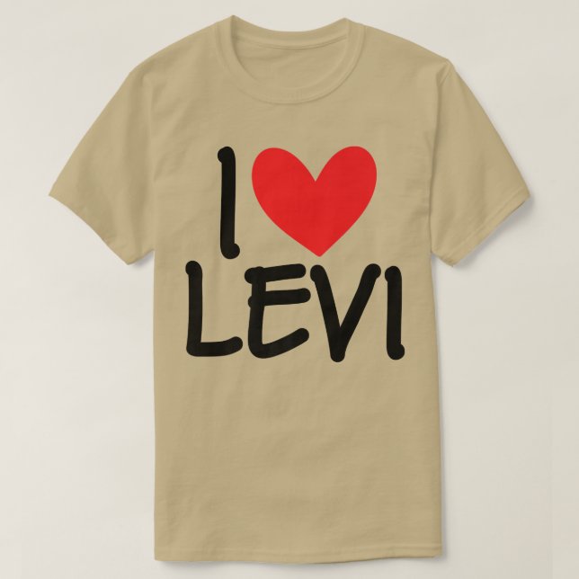 I Kärlek Levi Namn Personlig Manar Guy BFF Friend  T Shirt (Design framsida)