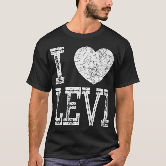 I Kärlek Levi Valentine Boyvän Son Make Namn P T Shirt (Framsida)