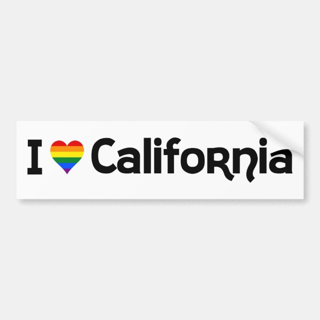 I kärlek LGBT California Bumper Sticker Bildekal (Framsidan)