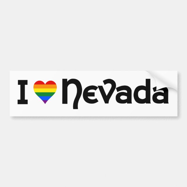 I kärlek LGBT Nevada state Bumper Sticker Bildekal (Framsidan)