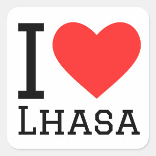 I kärlek Lhasa Fyrkantigt Klistermärke