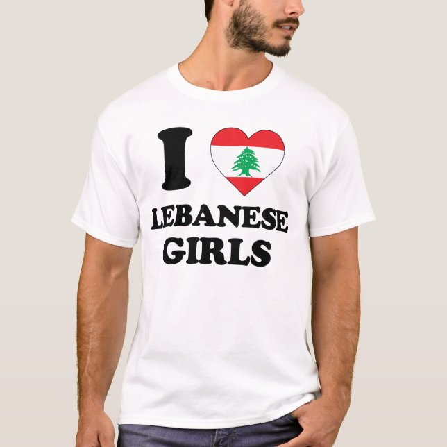 I kärlek Libanese Girls T Shirt (Framsida)