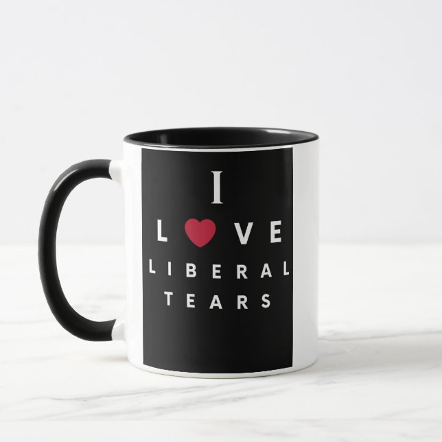 I Kärlek Liberal Tårar kaffe mugg 11oz (Vänster)