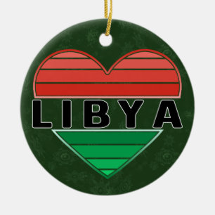 I Kärlek Libyen, Libyen, libyskt hjärta Julgransprydnad Keramik