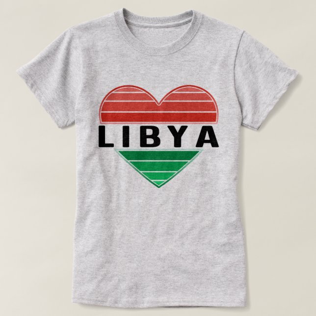 I Kärlek Libyen, Libyen, libyskt hjärta T Shirt (Design framsida)
