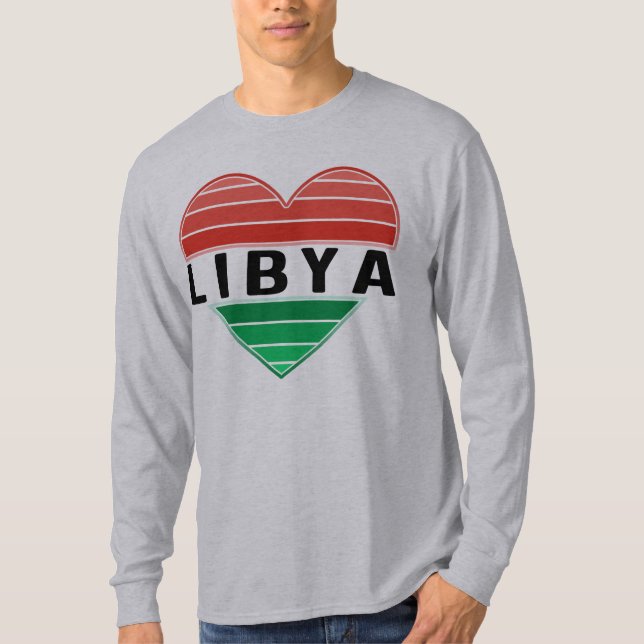 I Kärlek Libyen, Libyen, libyskt hjärta T Shirt (Framsida)