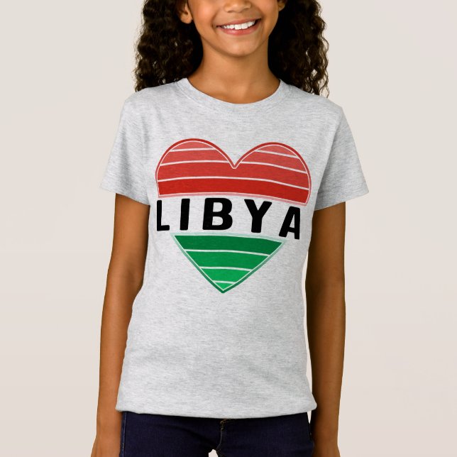 I Kärlek Libyen, Libyen, libyskt hjärta T Shirt (Framsida)