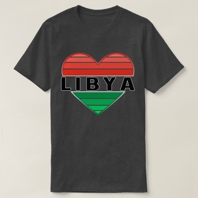 I Kärlek Libyen, Libyen, libyskt hjärta T Shirt (Design framsida)