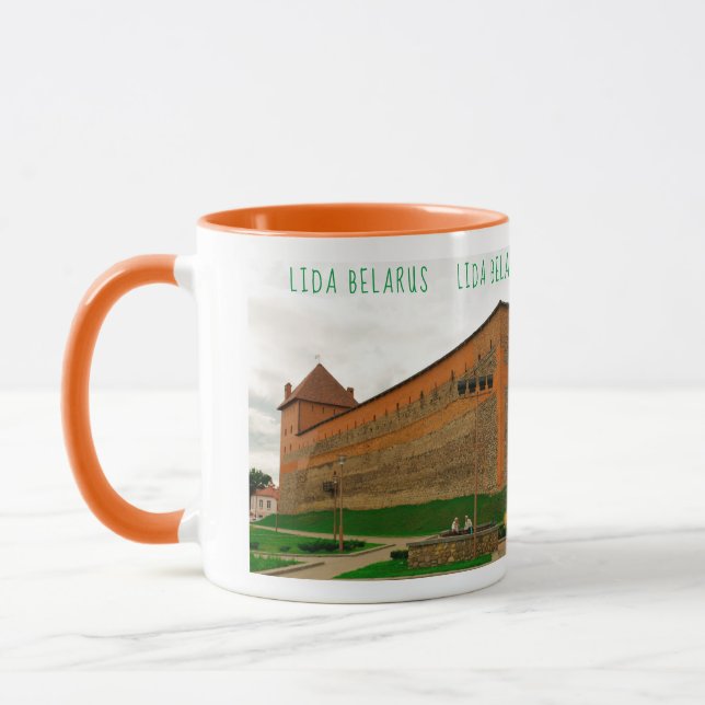 I Kärlek Lida Belarus Architecture Castle Sketch Mugg (Vänster)