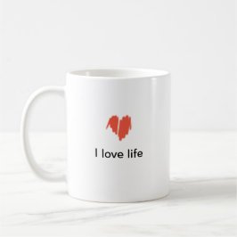 I kärlek Life Red Graffiti Sprayed Heart Image Kaffemugg