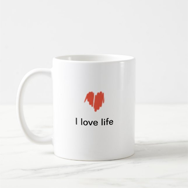 I kärlek Life Red Graffiti Sprayed Heart Image Kaffemugg (Vänster)