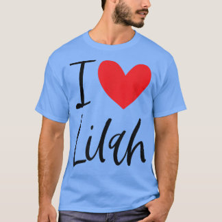 I Kärlek Lilah Namn Personlig Girl Woman BFF Frie T Shirt
