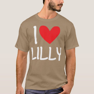 I Kärlek Lilly Namn Personlig Girl Woman BFF Frie T Shirt