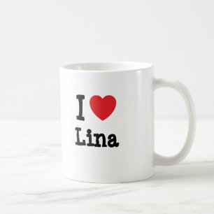 I kärlek Lina hjärta T-Shirt Kaffemugg