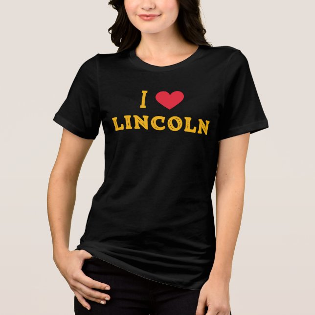 i kärlek Lincoln,Nebraska T Shirt (Framsida)