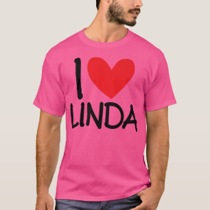 I Kärlek Linda Namn Heart Personlig Manar Guy BFF T Shirt