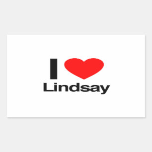 i kärlek lindsay rektangulärt klistermärke