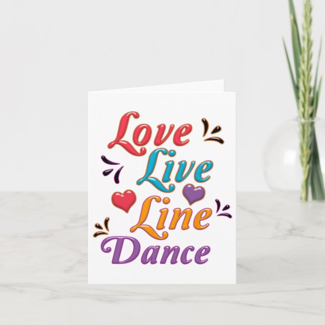 I Kärlek Line Dance Kort (Framsida)