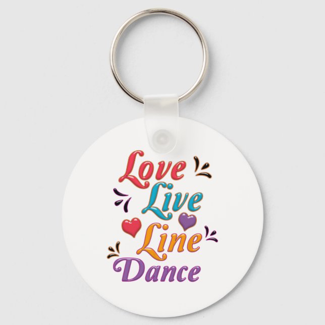 I Kärlek Line Dance Nyckelring (Framsida)