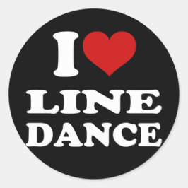 I Kärlek Line Dance Runt Klistermärke