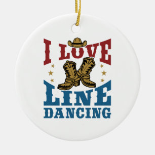 I Kärlek Line Dancing Julgransprydnad Keramik
