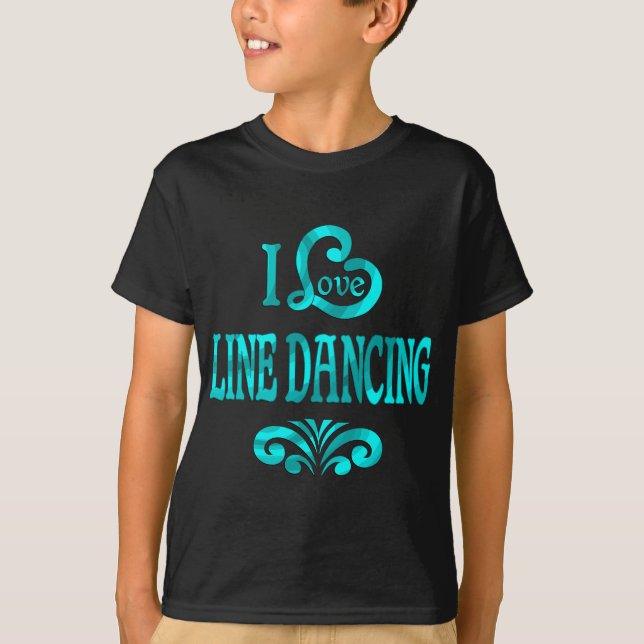 I Kärlek Line Dancing T Shirt (Framsida)