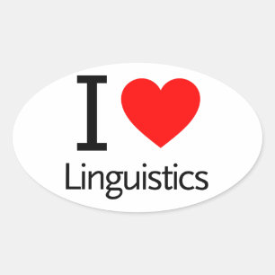 I Kärlek Linguistics Ovalt Klistermärke
