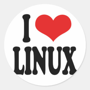 I Kärlek Linux Runt Klistermärke