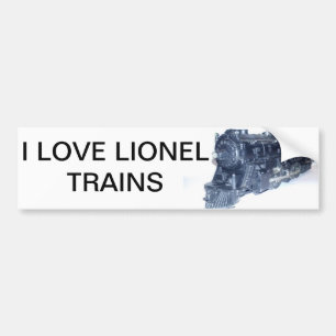 I KÄRLEK LIONEL TÅG BUMPER STICKER BILDEKAL