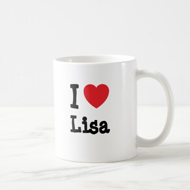 I kärlek Lisa hjärta T-Shirt Kaffemugg (Höger)