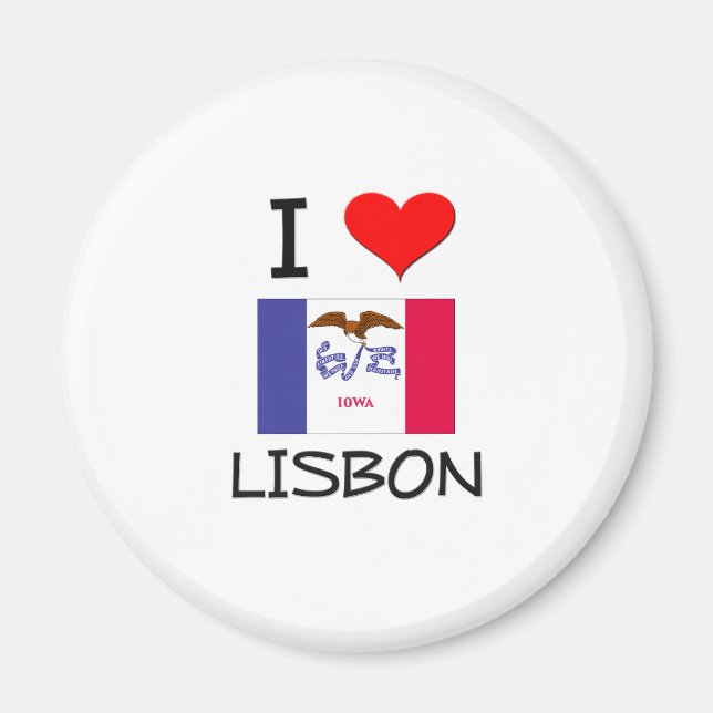 I Kärlek LISBON Iowa Magnet (Framsidan)