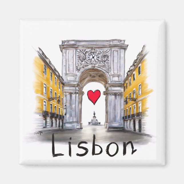 I kärlek Lissabon Magnet (Framsidan)