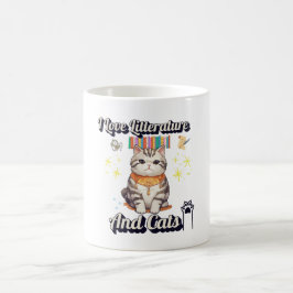 i kärlek Litteratur och katt "Mugg Kaffemugg