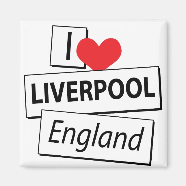 I Kärlek Liverpool England Magnet (Framsidan)