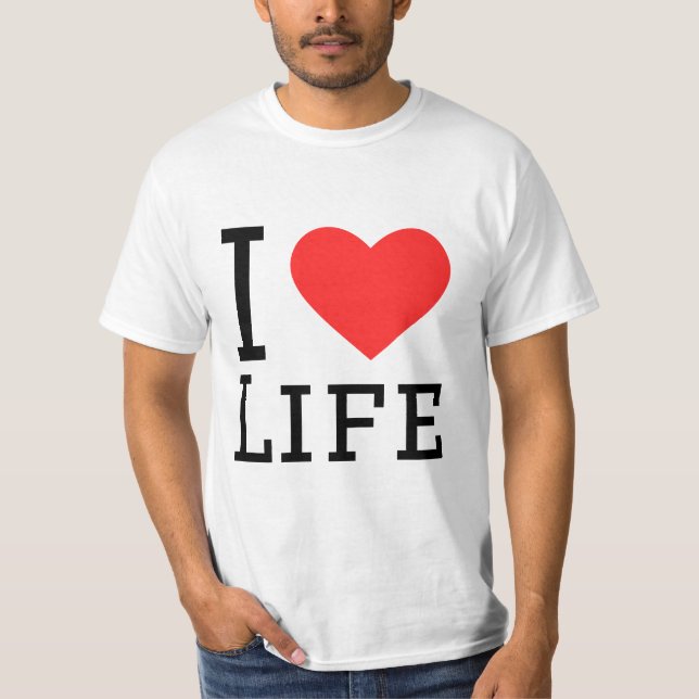 I kärlek-livets kvadratdekal t shirt (Framsida)